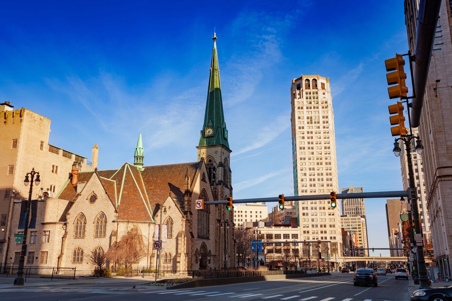 St John's Episcopal Church and avenue to downtown